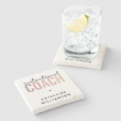 Aangepaste trainingscoachcadeaus voor coach stenen onderzetter (Zijkant)