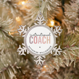 Aangepaste trainingscoachcadeaus voor coach tin sneeuwvlok ornament