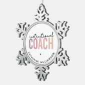 Aangepaste trainingscoachcadeaus voor coach tin sneeuwvlok ornament (Rechts)