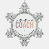 Aangepaste trainingscoachcadeaus voor coach tin sneeuwvlok ornament (Voorkant)