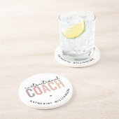 Aangepaste trainingscoachcadeaus voor coach zandsteen onderzetter (Zijkant)