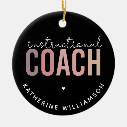 Aangepaste trainingscoachcode keramisch ornament (Voorkant)