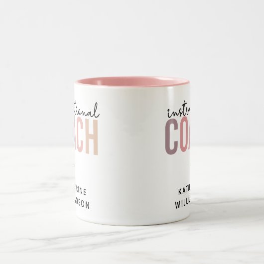 Aangepaste trainingscoachcode tweekleurige koffiemok (Center)