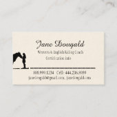 Aangepaste trainingsdocent voor paardenrennen visitekaartje (Voorkant)