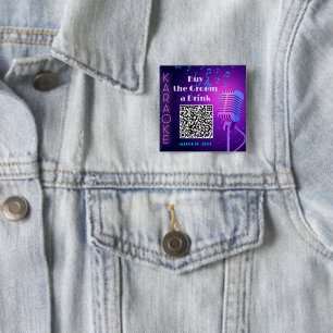 Aangepaste "Trakteer de Bruidegom op een Drankje" Vierkante Button 5,1 Cm