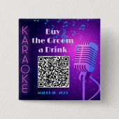 Aangepaste "Trakteer de Bruidegom op een Drankje"  Vierkante Button 5,1 Cm (Voorkant)