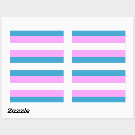 Aangepaste Trans-vlag Rechthoekige Sticker (Vel)