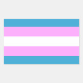 Aangepaste Trans-vlag Rechthoekige Sticker (Voorkant)