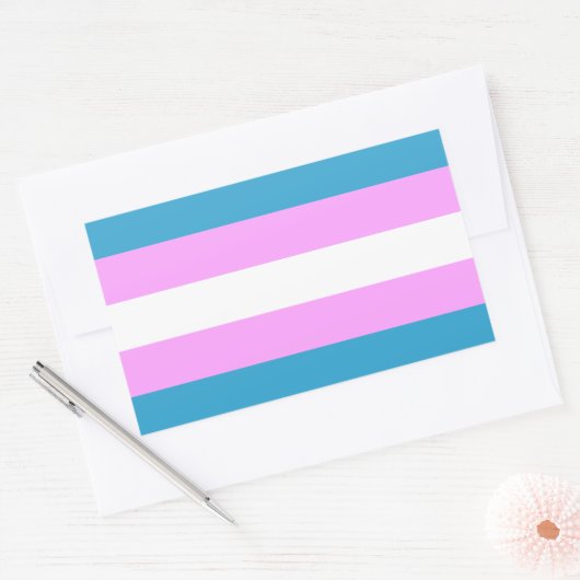 Aangepaste Trans-vlag Rechthoekige Sticker (Envelop)