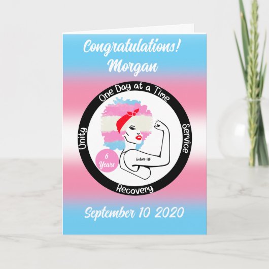 Aangepaste transgender nuchterheidskaart - Trans h Kaart (Voorkant)