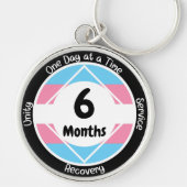 Aangepaste Transgender Pride Clean Time Milestone Sleutelhanger (Voorkant)