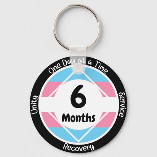 Aangepaste Transgender Pride Clean Time Milestone Sleutelhanger (Voorkant)