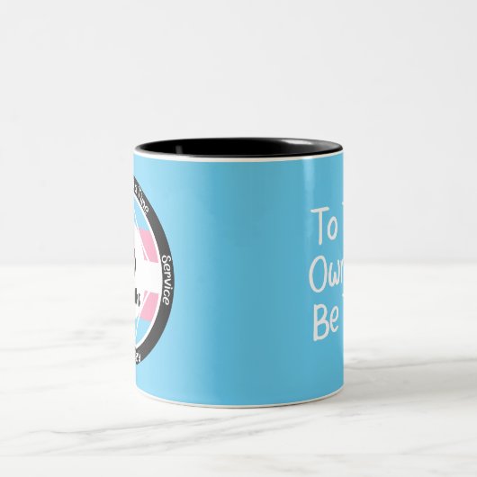 Aangepaste Transgender Pride Clean Time Milestone Tweekleurige Koffiemok (Center)