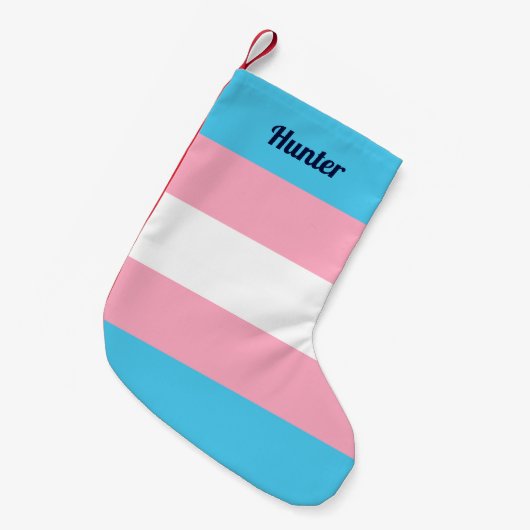Aangepaste transgender Pride vlag Kleine Kerstsok (Voorkant (Hangend))