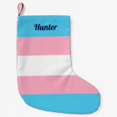 Aangepaste transgender Pride vlag Kleine Kerstsok (Voorkant)