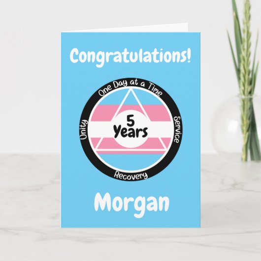 Aangepaste transgender trots nuchterheid kaart (Voorkant)