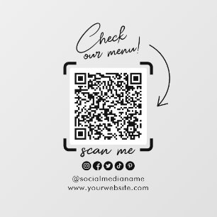 Aangepaste Transparante Zakelijke QR-code Social M Raamsticker