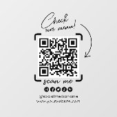 Aangepaste transparante zakelijke QR-code sociale Raamsticker (Vel)