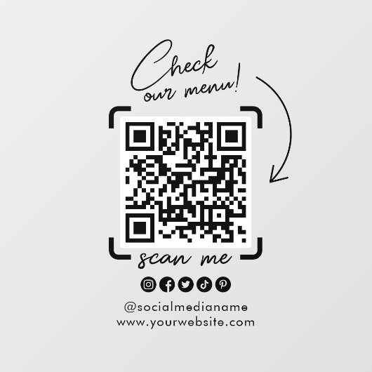 Aangepaste transparante zakelijke QR-code sociale  Raamsticker (Vel)