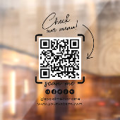 Aangepaste transparante zakelijke QR-code sociale Raamsticker (Vel 2)