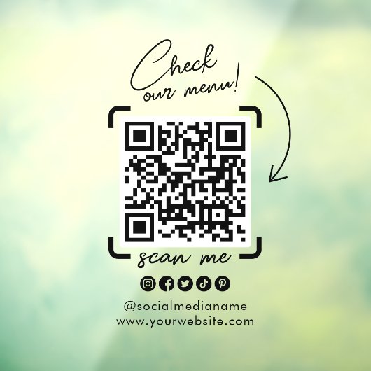 Aangepaste transparante zakelijke QR-code sociale  Raamsticker (Vel 3)