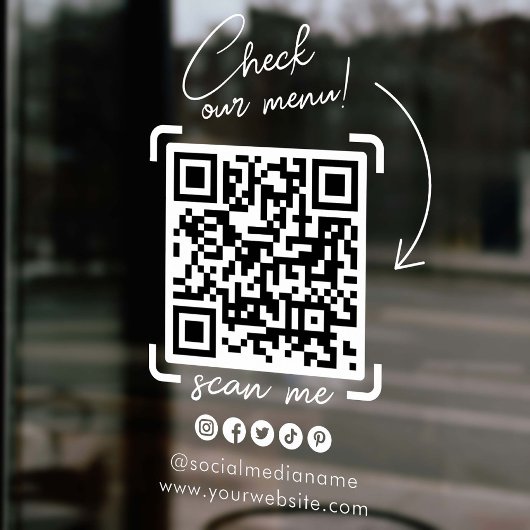 Aangepaste transparante zakelijke QR-code sociale Raamsticker