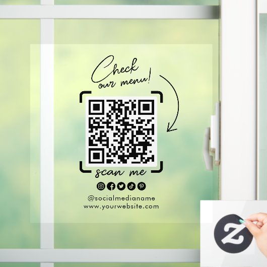 Aangepaste transparante zakelijke QR-code sociale  Raamsticker (Huis)