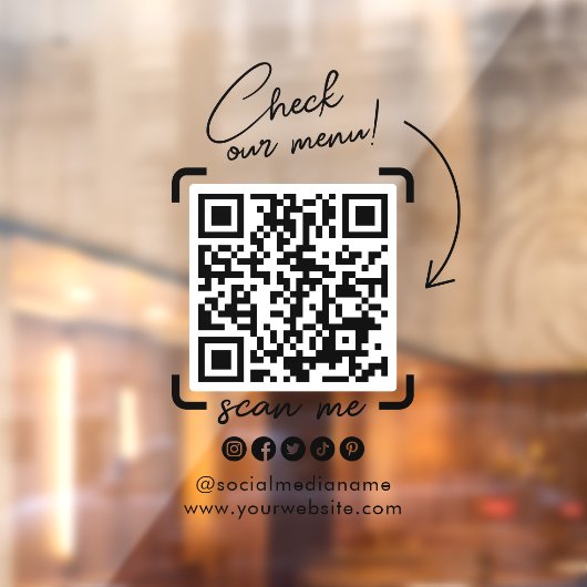 Aangepaste transparante zakelijke QR-code sociale  Raamsticker (Vel 2)