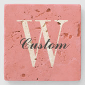 Aangepaste travertijnse onderzetters met een chroo (Voorkant)