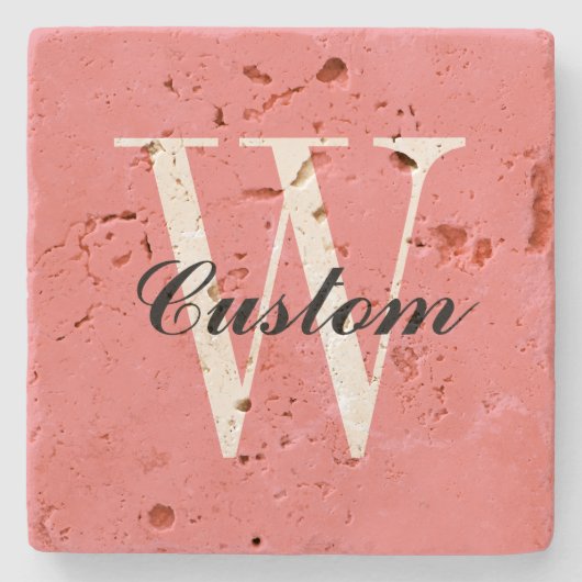 Aangepaste travertijnse onderzetters met een chroo (Voorkant)