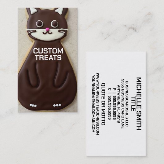 Aangepaste Treats Cookie Decorator Visitekaartje (Voorkant / Achterkant)