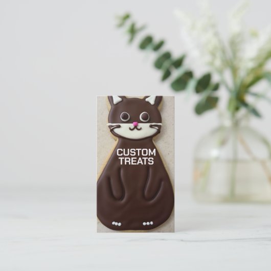 Aangepaste Treats Cookie Decorator Visitekaartje (Staand voorkant)