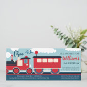 Aangepaste trein met Choo Choo Train Ticket Birthd Kaart (Staand voorkant)