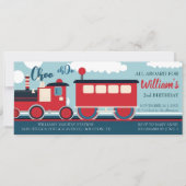 Aangepaste trein met Choo Choo Train Ticket Birthd Kaart (Voorkant)