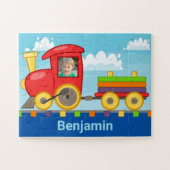 Aangepaste trein met foto's voor kinderen legpuzzel (Horizontaal)