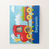 Aangepaste trein met foto's voor kinderen legpuzzel (Verticaal)
