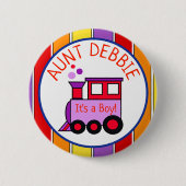 Aangepaste treinen voor Baby shower Ronde Button 5,7 Cm (Voorkant)