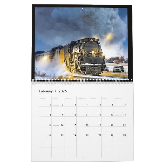 Aangepaste treinkalender kalender (Feb 2026)