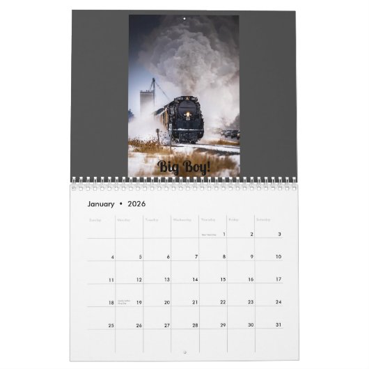 Aangepaste treinkalender kalender (Jan 2026)