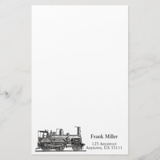 Aangepaste  treinmotor briefpapier (Voorkant)