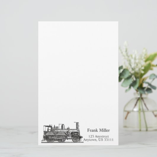 Aangepaste  treinmotor briefpapier (Staand voorkant)