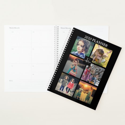 Aangepaste trendfoto-collage zwart planner (Display)