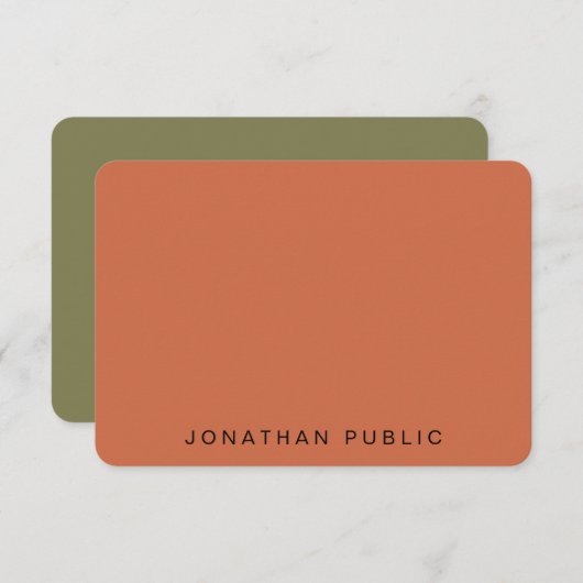 Aangepaste trendkleuren Script Calligraphed Monogr Notitiekaartje (Voorkant / Achterkant)