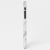 Aangepaste Trendy Blue Grey Brown Marble Stone Tex iPhone Hoesje (Linkerkant)