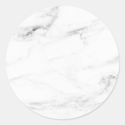 Aangepaste Trendy Elegant White Marble Blank Sjabl Ronde Sticker (Voorkant)