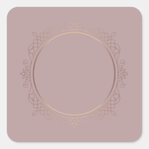 Aangepaste trendy elegante roze gouden lege sjablo vierkante sticker