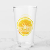 AANGEPASTE TRENDY GEEL KUSTMATIGE LEMON FRUIT CUST GLAS (Voorkant)
