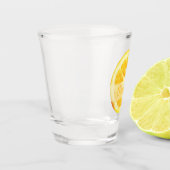 AANGEPASTE TRENDY GEEL KUSTMATIGE LEMON FRUIT CUST SHOT GLAS (Links)