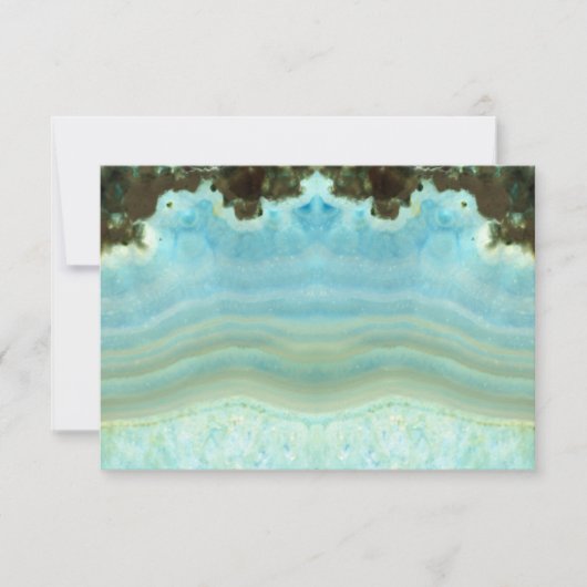 Aangepaste Trendy Girly Aqua Blue Crystal Party RS RSVP Kaartje (Voorkant)