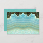 Aangepaste Trendy Girly Aqua Blue Crystal Party RS RSVP Kaartje (Voorkant / Achterkant)